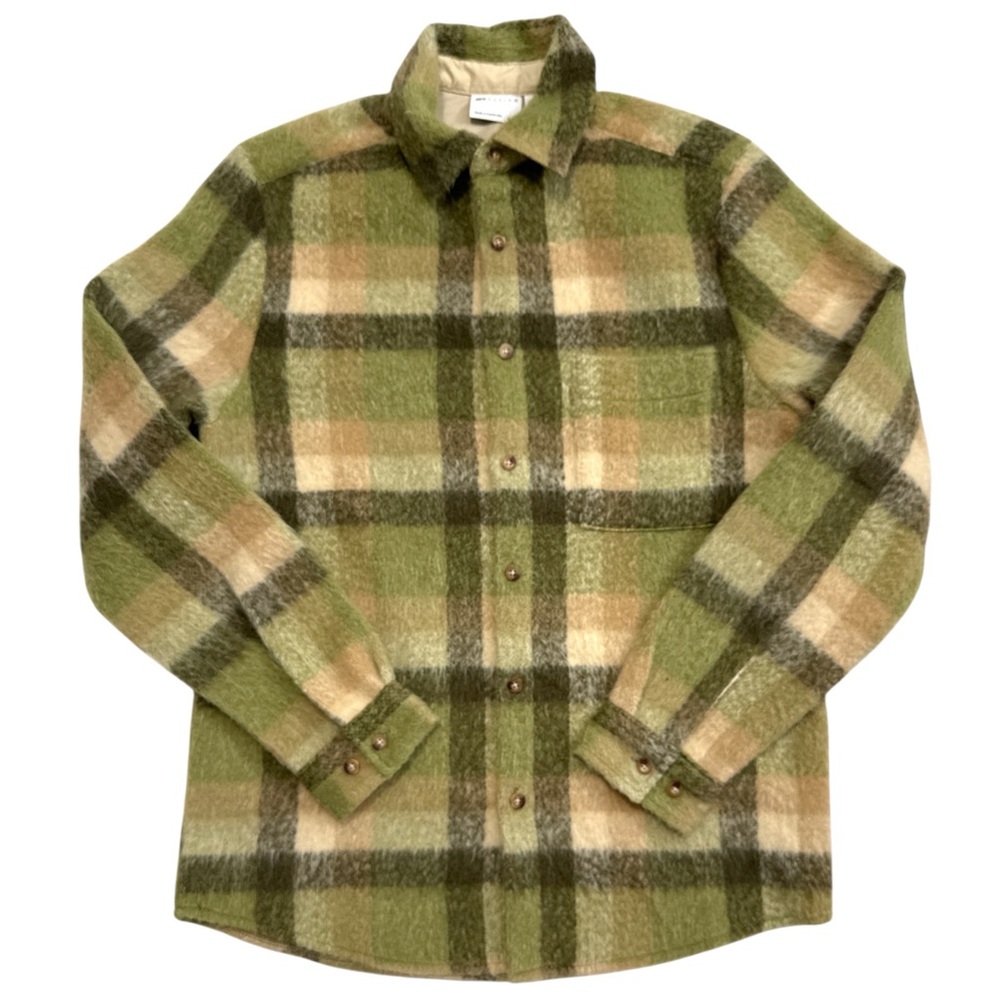 ASOS Green and Tan‎ Plaid Bomber Jacket